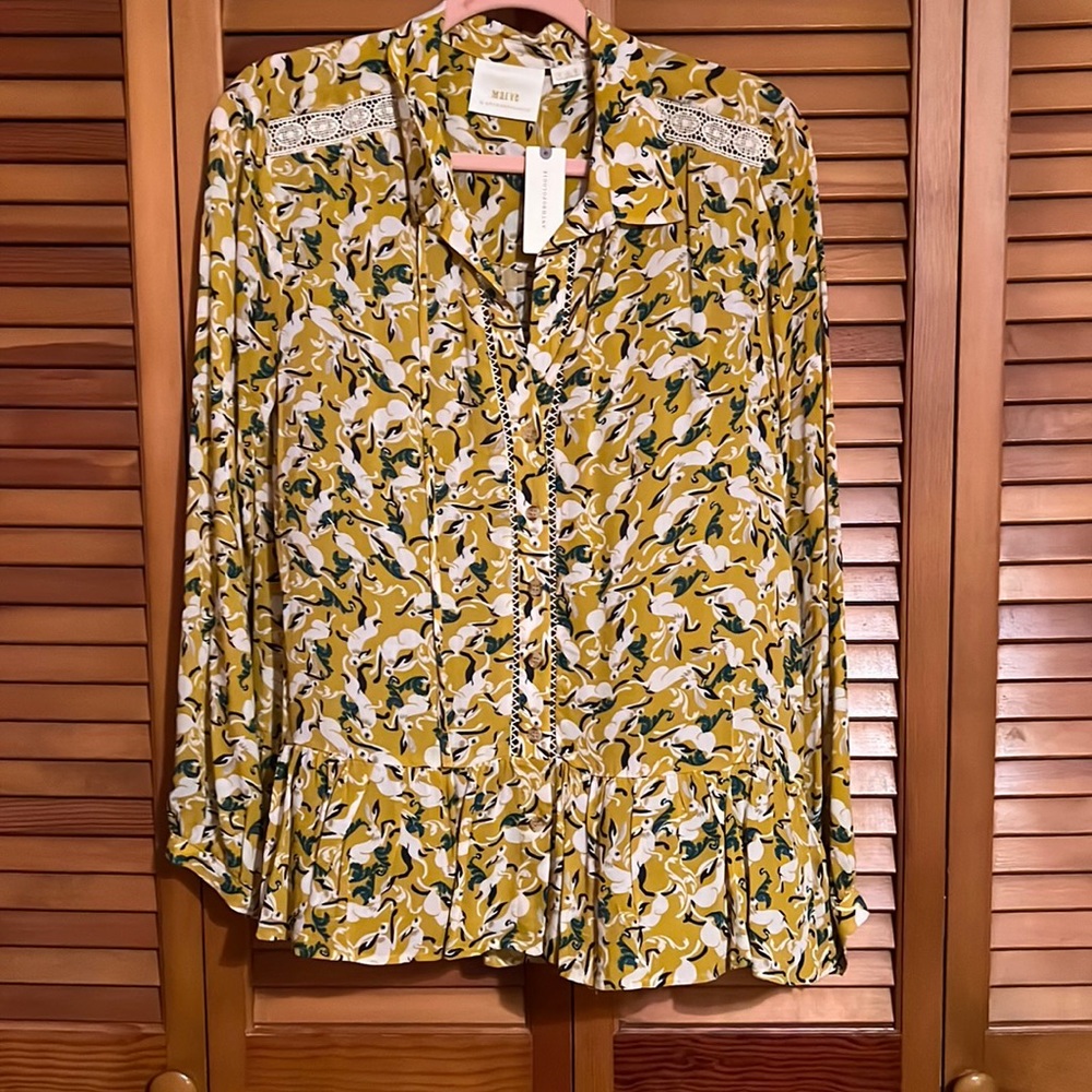 Anthropologie Maeve Bunny Button Up